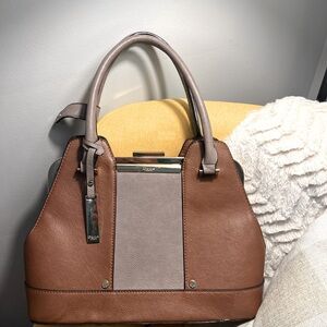 Dune London tan & lavender purse/satchel
